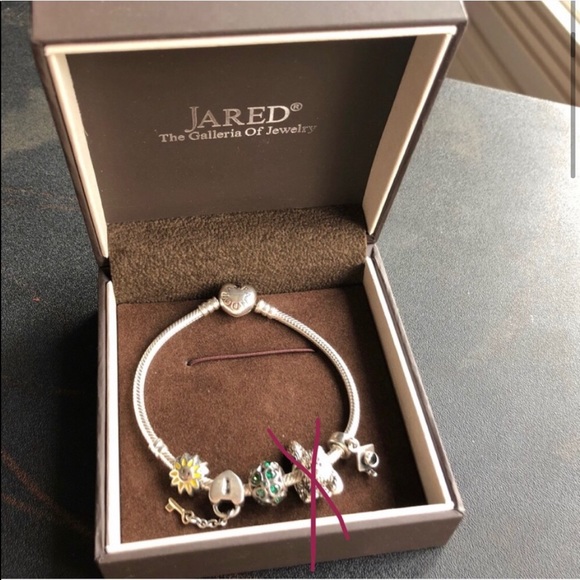 Authentic Pandora Bracelet with 4 Pandora Charms - Picture 2 of 13